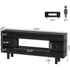71 Inches Console Table with Storage Drawers, Farmhouse 2-Tier Entryway Table for Entrance with Display Shelf