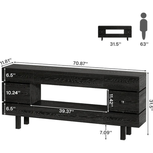 71 Inches Console Table with Storage Drawers, Farmhouse 2-Tier Entryway Table for Entrance with Display Shelf