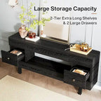 71 Inches Console Table with Storage Drawers, Farmhouse 2-Tier Entryway Table for Entrance with Display Shelf