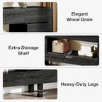 71 Inches Console Table with Storage Drawers, Farmhouse 2-Tier Entryway Table for Entrance with Display Shelf