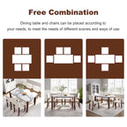 5 Piece Dining Table Set, 4 People Kitchen Dining Room Set with Faux Marble Style Table and 4 Upholstered Chairs