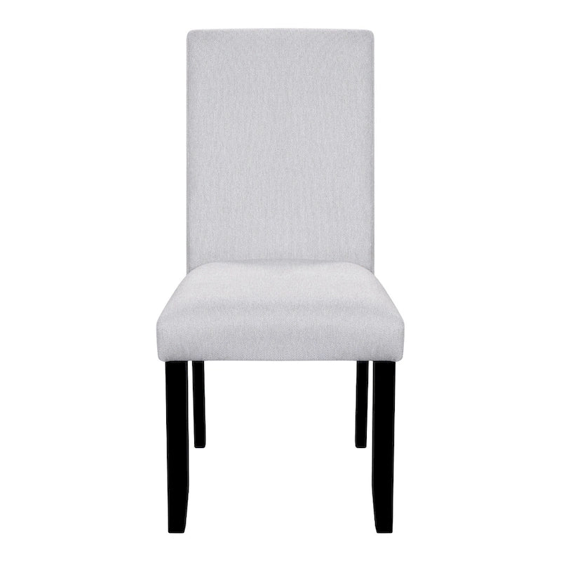 5 Pcs Wood Kitchen Table and Chair Set, 4 People Round Dining Table Set with Faux Marble Top and 4 Upholstered Chairs