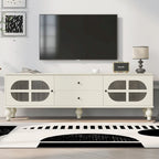 Modern Minimalist TV Stand with 2 Storage Cabinets, 2 Drawer and Cable Management for Living Room Bedroom