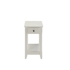 Space Saving Rectangular 23 Wooden Side End Table with Two Storage Shelve and One Drawer for Living Room - 13L X 22W x 23H