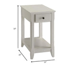 Space Saving Rectangular 23 Wooden Side End Table with Two Storage Shelve and One Drawer for Living Room - 13L X 22W x 23H