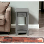 Space Saving Rectangular 23 Wooden Side End Table with Two Storage Shelve and One Drawer for Living Room - 13L X 22W x 23H