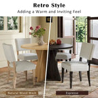 5-Piece Round Dining Table with 4 Upholstered Chairs