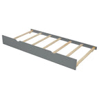 Wooden Storage Daybed Frame, Modern Platform Bed with Trundle & Upholstered Headboard & Shelves, No Box Spring Needed