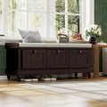 Classic Fluted Shoe Bench with Cushion & 3 Drawers