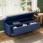 Classic Fluted Shoe Bench with Cushion & 3 Drawers