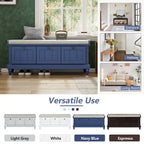 Classic Fluted Shoe Bench with Cushion & 3 Drawers