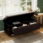 Classic Fluted Shoe Bench with Cushion & 3 Drawers
