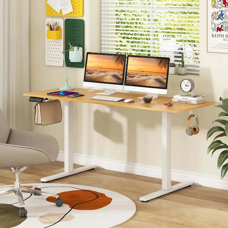 Costway 63 x 24 Inch Sit Stand Desk Height Adjustable Electric - See Details
