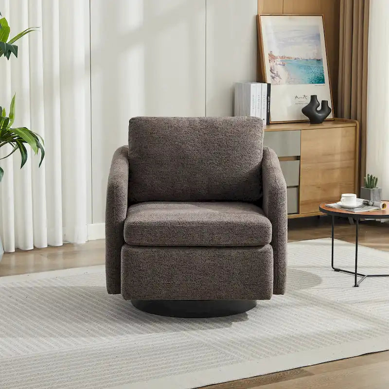 Chenille Upholstered Swivel Accent Chair for Living Room