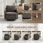 Chenille Upholstered Swivel Accent Chair for Living Room