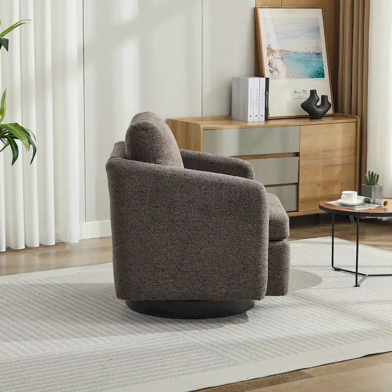 Chenille Upholstered Swivel Accent Chair for Living Room