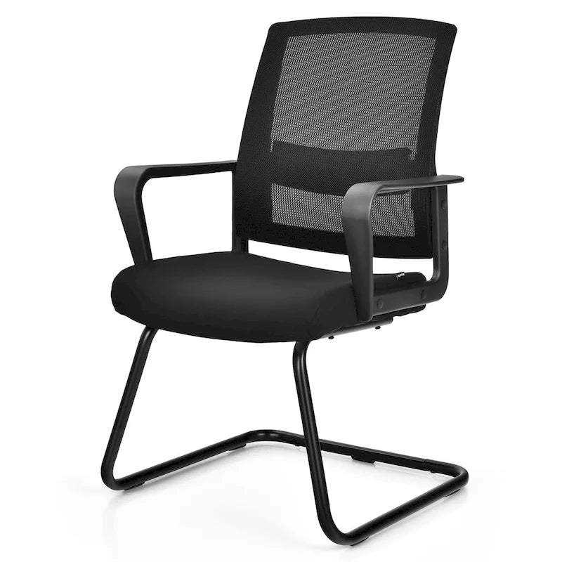 Gymax Set of 12 Conference Chairs Mesh Reception Office Guest Chairs