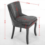 Modern Dining Chairs Set of 2,Chenille Upholstered Dining Chairs,Living Room Accent Leisure Chairs with Curved Solid Wood Legs