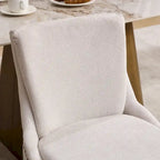 Modern Dining Chairs Set of 2,Chenille Upholstered Dining Chairs,Living Room Accent Leisure Chairs with Curved Solid Wood Legs