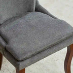 Modern Dining Chairs Set of 2,Chenille Upholstered Dining Chairs,Living Room Accent Leisure Chairs with Curved Solid Wood Legs