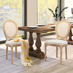 French Chair Dining Chair Solid Wood with Nailhead Trim Set of 2