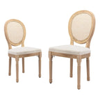 French Chair Dining Chair Solid Wood with Nailhead Trim Set of 2