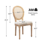French Chair Dining Chair Solid Wood with Nailhead Trim Set of 2