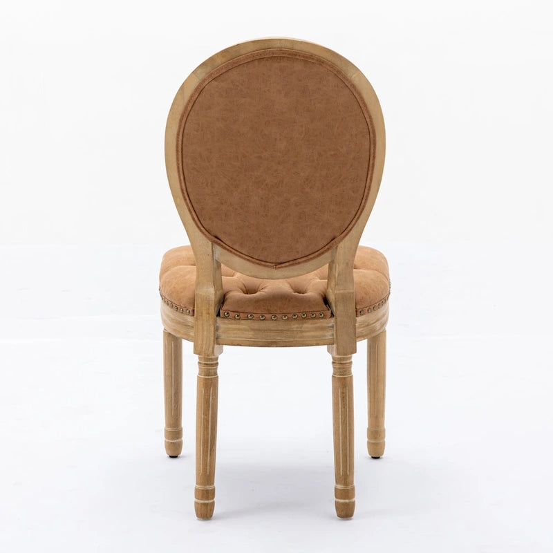 French Chair Dining Chair Solid Wood with Nailhead Trim Set of 2