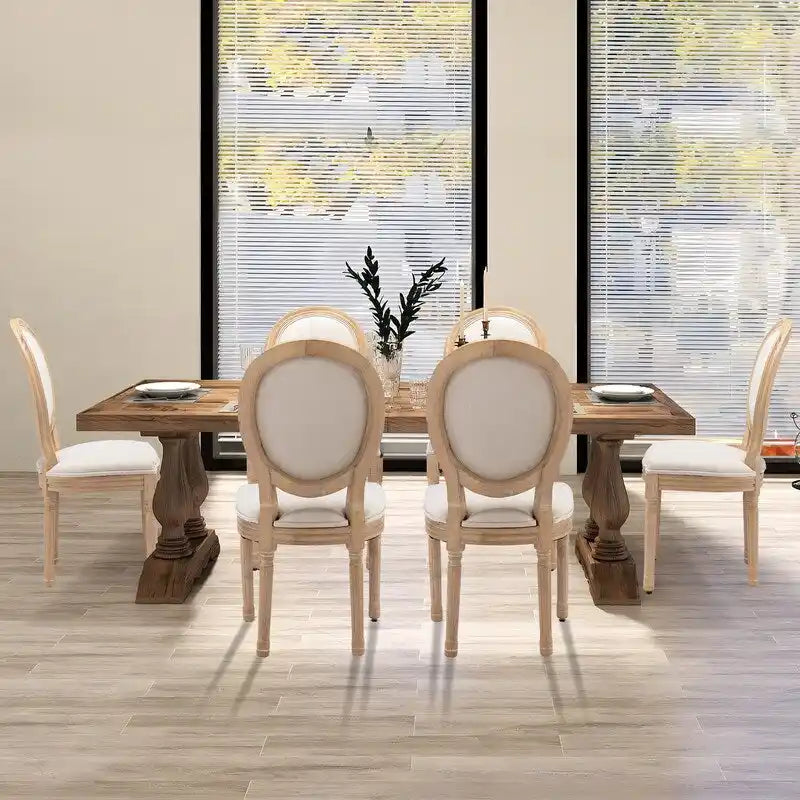 French Chair Dining Chair Solid Wood with Nailhead Trim Set of 2