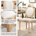 French Chair Dining Chair Solid Wood with Nailhead Trim Set of 2