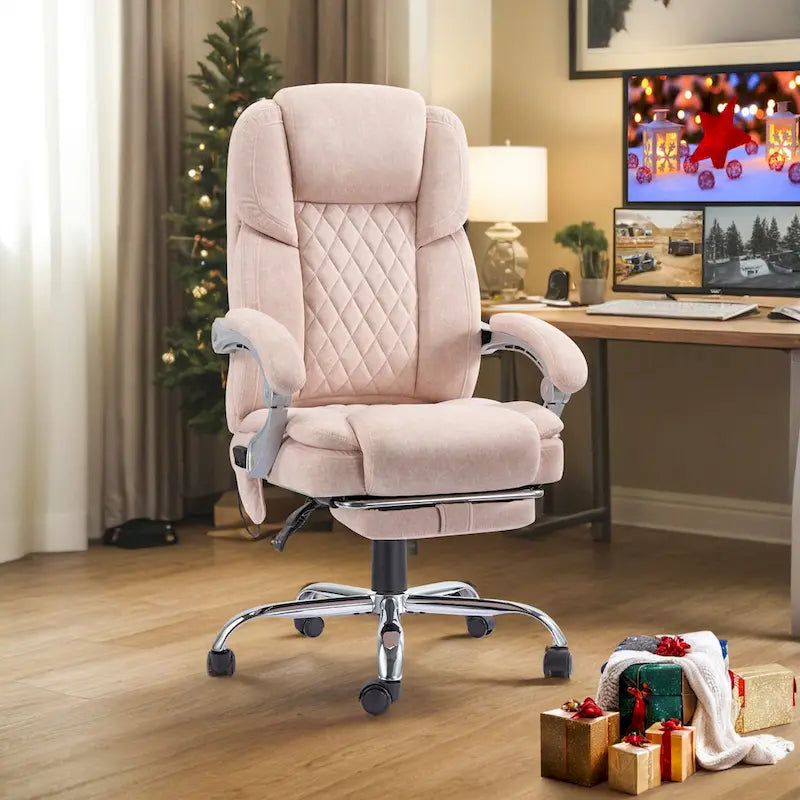 EROMMY Heated Massage Office Chair with Footrest, Ergonomic Reclining Desk Chair with Lumbar Support and Adjustable Height.