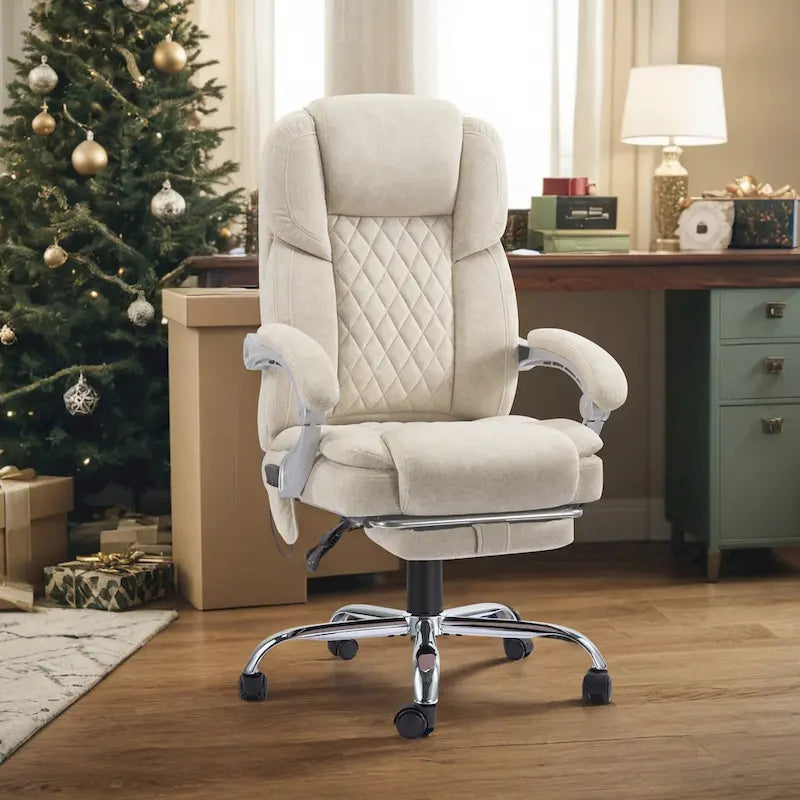 EROMMY Heated Massage Office Chair with Footrest, Ergonomic Reclining Desk Chair with Lumbar Support and Adjustable Height.