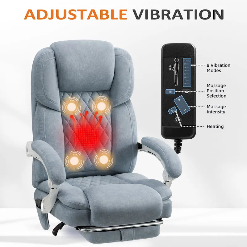 EROMMY Heated Massage Office Chair with Footrest, Ergonomic Reclining Desk Chair with Lumbar Support and Adjustable Height.