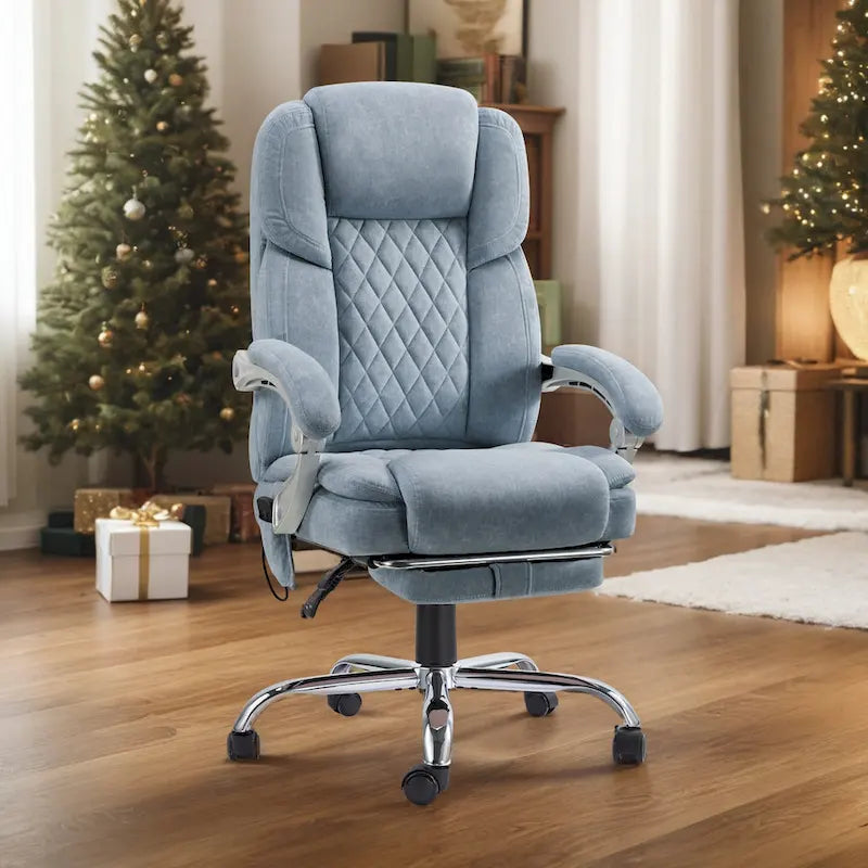 EROMMY Heated Massage Office Chair with Footrest, Ergonomic Reclining Desk Chair with Lumbar Support and Adjustable Height.