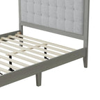 Solid Wood Platform Upholstered Headboard Queen Bed