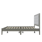 Solid Wood Platform Upholstered Headboard Queen Bed