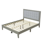 Solid Wood Platform Upholstered Headboard Queen Bed