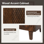 Wood Accent Cabinet with Storage and Adjustable Shelf for Dining Room