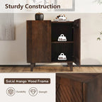 Wood Accent Cabinet with Storage and Adjustable Shelf for Dining Room