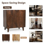 Wood Accent Cabinet with Storage and Adjustable Shelf for Dining Room