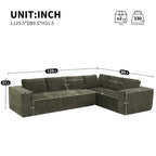 L-Shaped Modular Sectional Sofa, Chenille Cloud Sofa Set