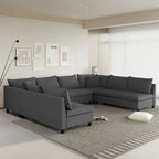 Modular Sectional Sofa, Reversible U Shaped Chenille Couch Set