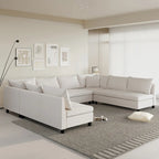 Modular Sectional Sofa, Reversible U Shaped Chenille Couch Set