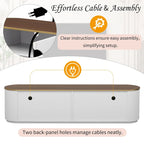 70.8 Floor Curved Storage TV Stand with 3 Drawers 3-Door Decorative TV Cabinet for TVs up to 80 Media Console Table