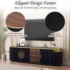 70.8 Floor Curved Storage TV Stand with 3 Drawers 3-Door Decorative TV Cabinet for TVs up to 80 Media Console Table