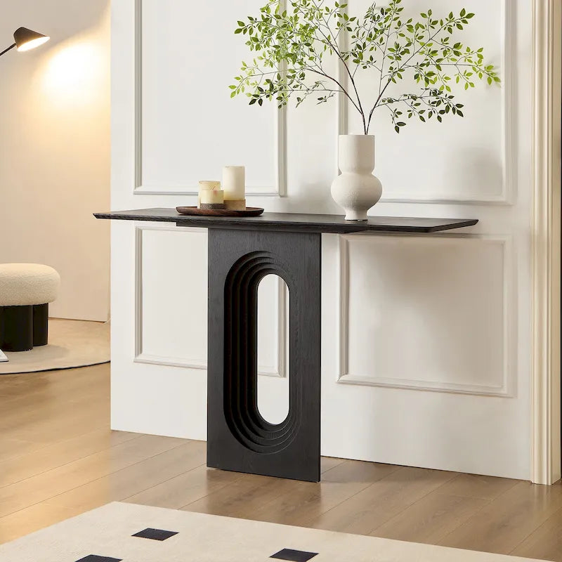 Black Narrow Console Table - 47" Entryway/Hallway