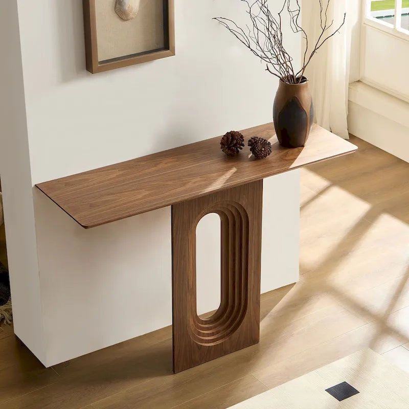 Modern Narrow Console Table with Unique Loopback Design