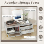 Costway Modern TV Stand for 55 TVs with Drop Down Door Cabinet 2 - See Details