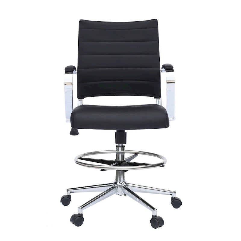Office Chair With Arms Stools For Counter Height Bar Office Wheels PU Leather Rest Tilt Swivel Work Office Standing Desk