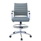 Office Chair With Arms Stools For Counter Height Bar Office Wheels PU Leather Rest Tilt Swivel Work Office Standing Desk